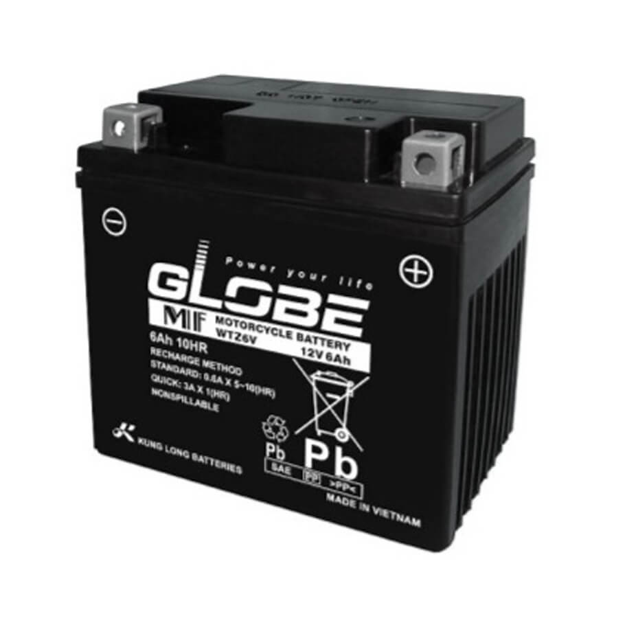 Ắc quy xe mô tô 12V-6Ah GLOBE WTZ6V